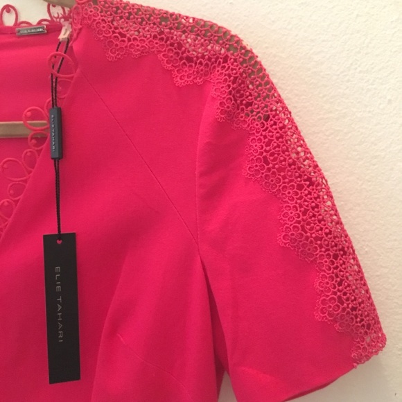 NWT Elie Tahari Ainsley classy dress embroidered - Picture 2 of 8